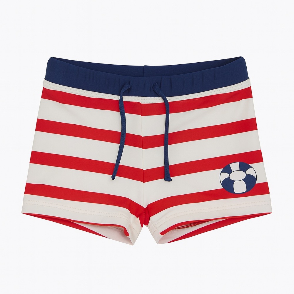 Zara Kids Swim Trunks - Red and Navy Stripes 2T